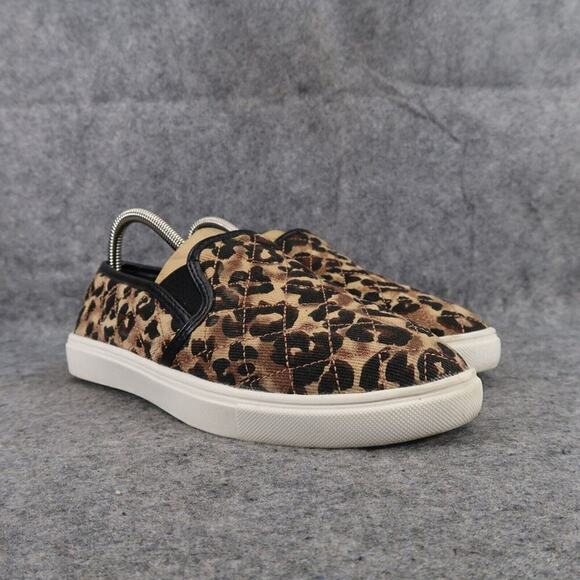 Time and Tru Shoes Womens 7.5 Sneakers Slip On Leopard Print Quilted Lifestyle - Picture 1 of 15